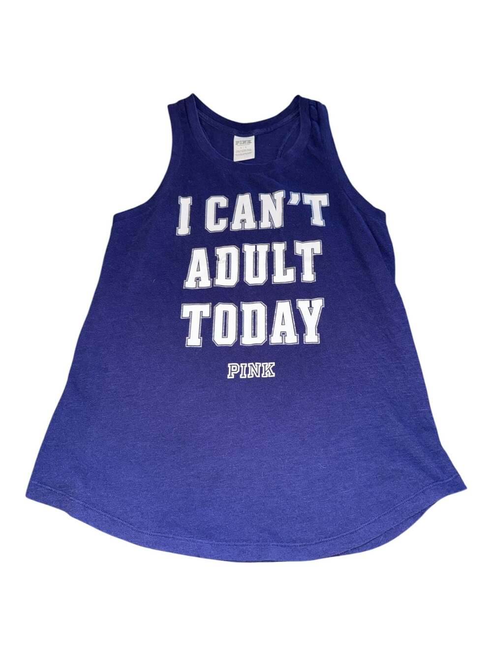PINK Victoria's Secret "I Can't Adult Today" Graphic Racerback Tank Top